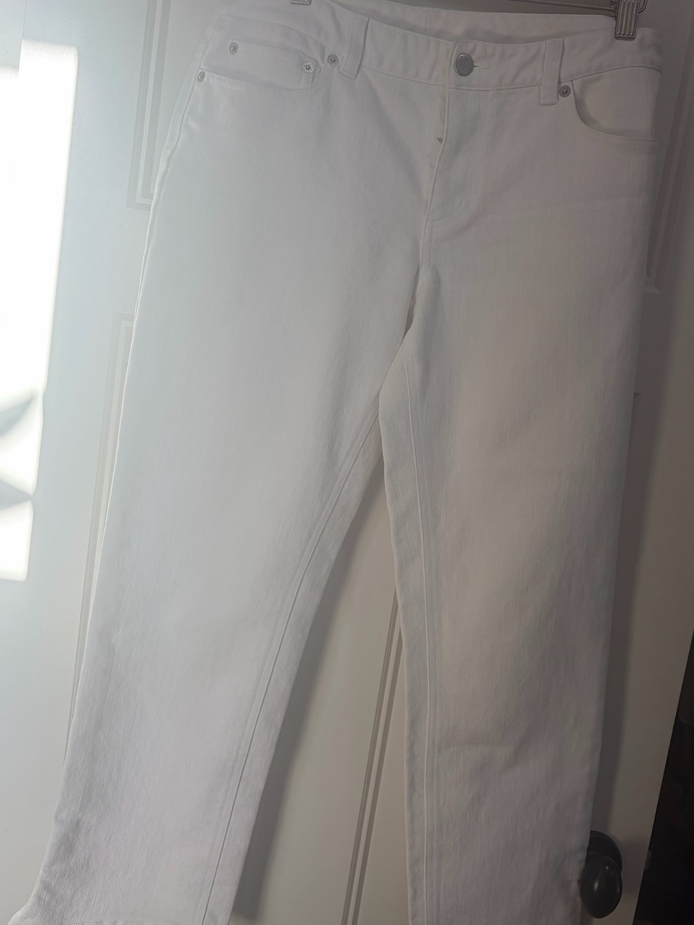 LOFT Off-White Stretch Denim Pants